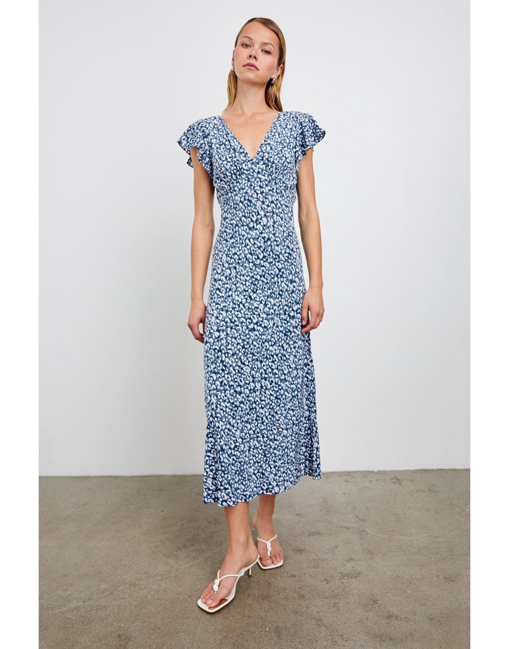 Young Ideas/Henmores - Kenz Cheetah Print Dress - Blue Mixed Cheetah - XS