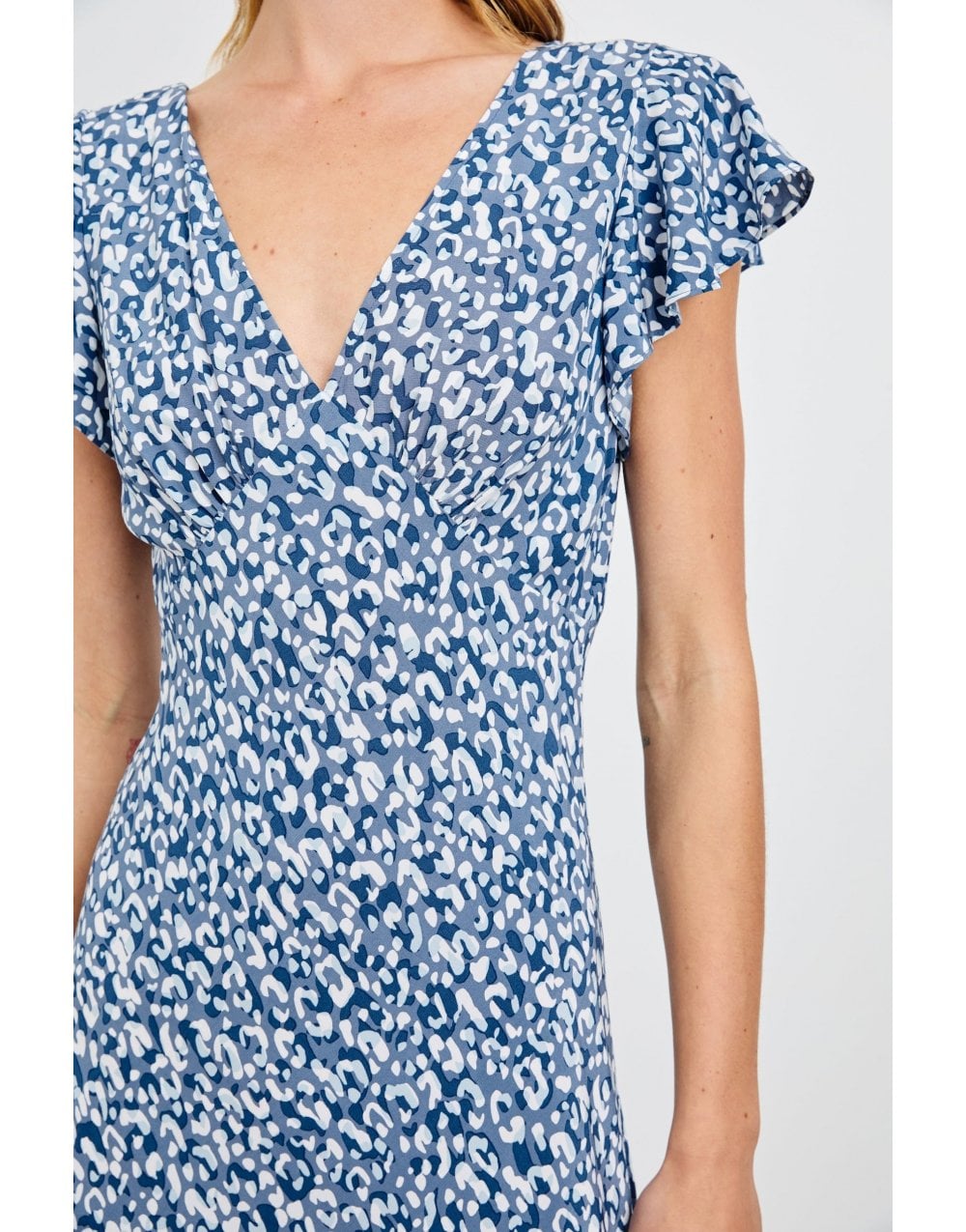 Young Ideas/Henmores - Kenz Cheetah Print Dress - Blue Mixed Cheetah - XS