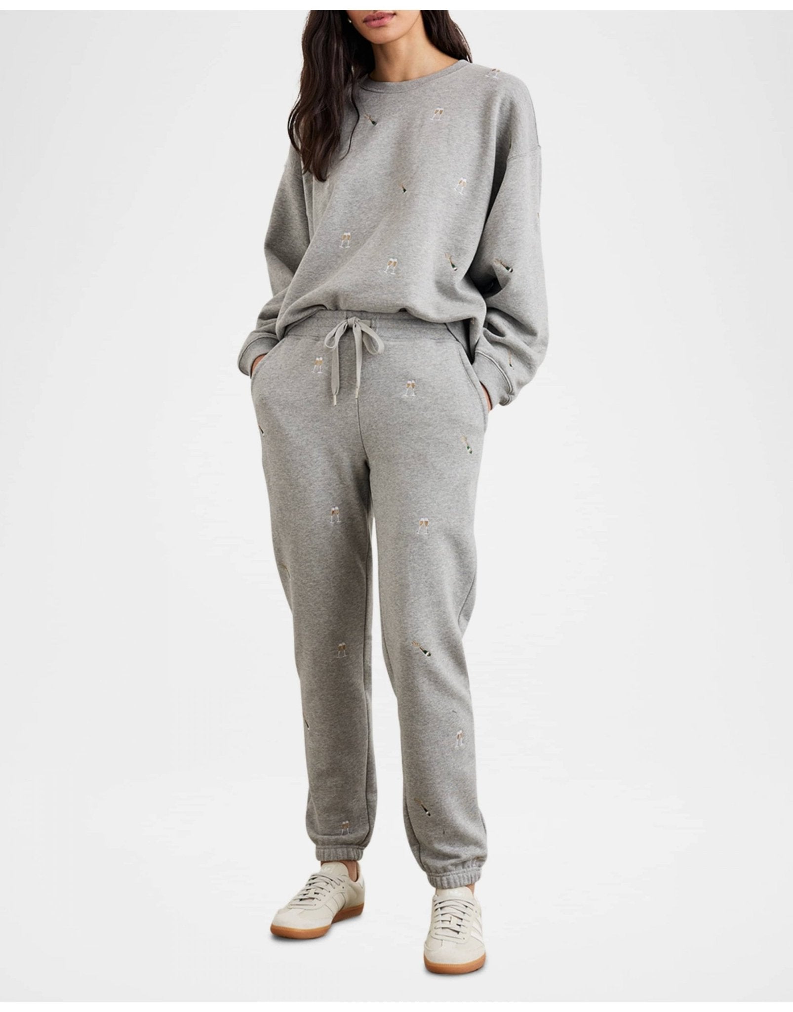 Young Ideas/Henmores - Kingston Champagne Embroidered Joggers - Grey - S