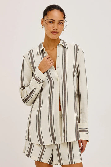 Young Ideas & Henmores -Knox Multi Stripe Shirt -8753 Sequoia Stripe -XS