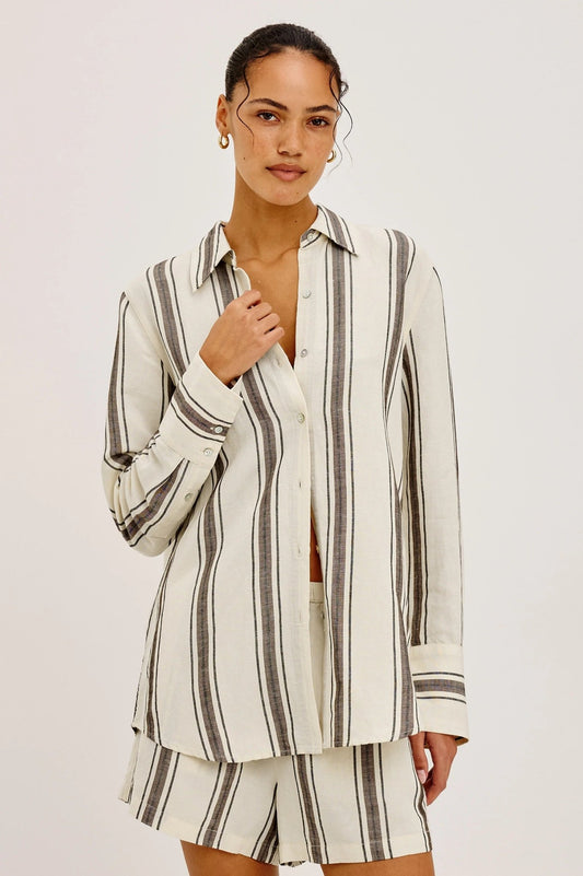 Young Ideas & Henmores -Knox Multi Stripe Shirt -8753 Sequoia Stripe -XS