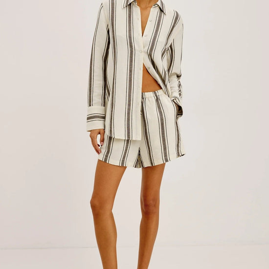 Young Ideas & Henmores -Knox Multi Stripe Shirt -8753 Sequoia Stripe -XS