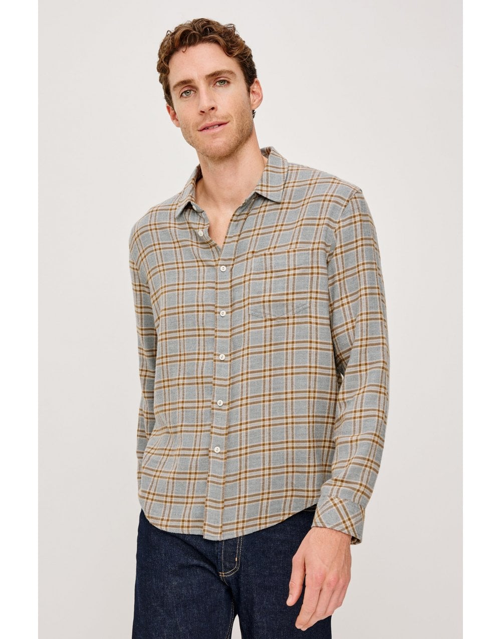 Young Ideas/Henmores - Lennox Soft Touch Check Shirt - Nocturne Blue - M