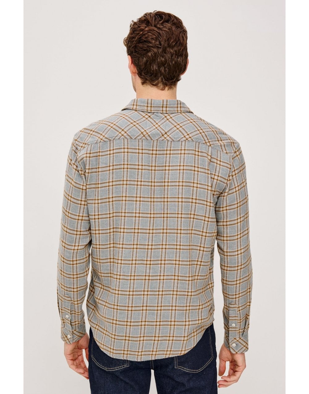 Young Ideas/Henmores - Lennox Soft Touch Check Shirt - Nocturne Blue - M