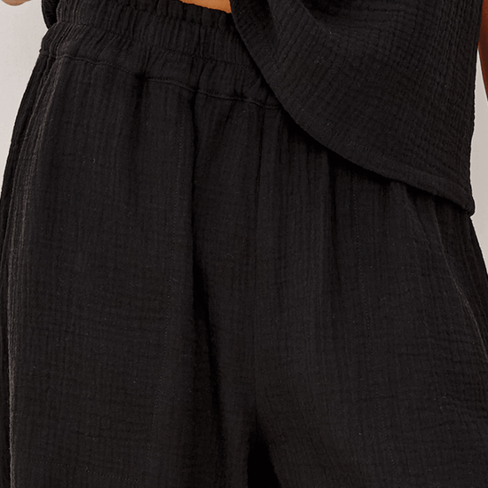 Young Ideas & Henmores - Leon Crop Trousers - Black Gauze - XS