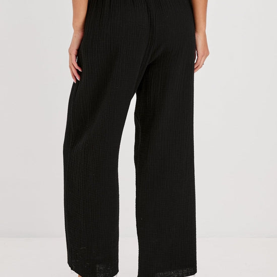 Young Ideas & Henmores - Leon Crop Trousers - Black Gauze - XS