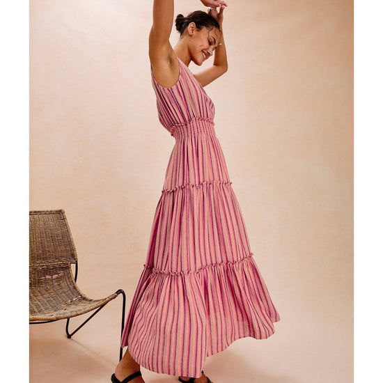 Young Ideas/Henmores - Loulou Striped Sleeveless Midi Dress - Cabana Stripe - S
