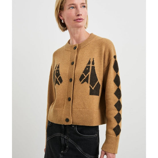 Young Ideas/Henmores - Mavie Camel Stables Cardigan - beige - S