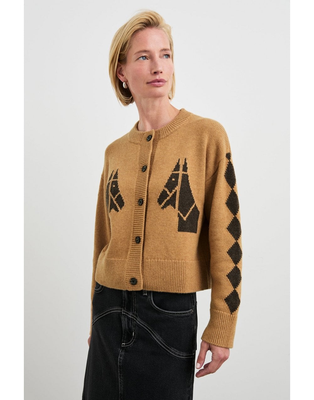 Young Ideas/Henmores - Mavie Camel Stables Cardigan - beige - S