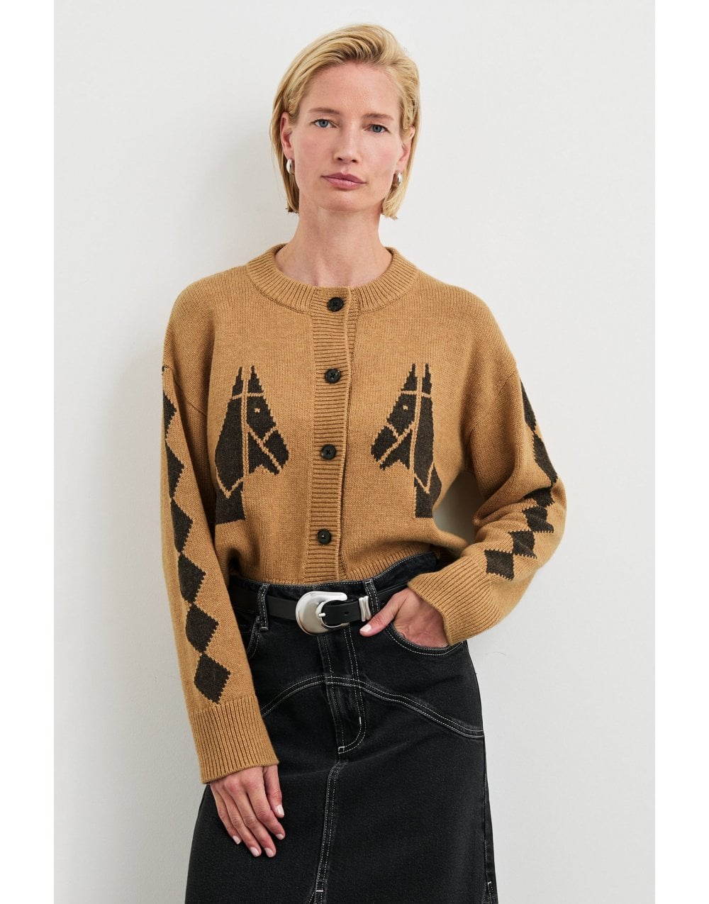 Young Ideas/Henmores - Mavie Camel Stables Cardigan - beige - S