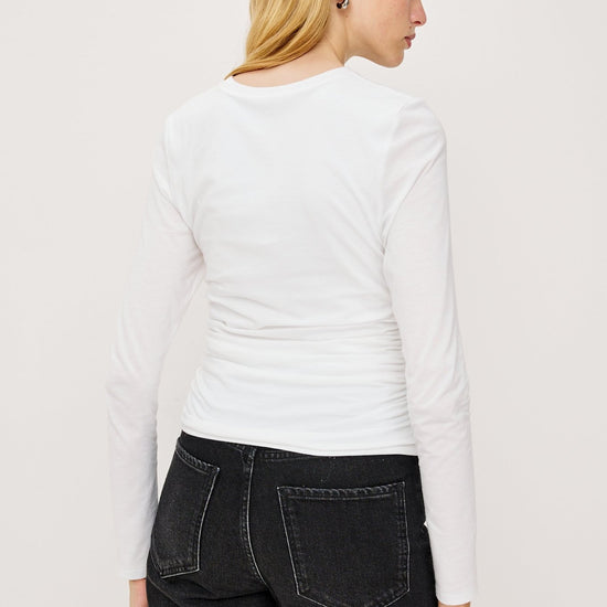 Young Ideas & Henmores - Melle Ruched Detail Top - White - XS
