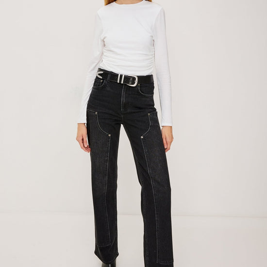 Young Ideas & Henmores - Melle Ruched Detail Top - White - XS