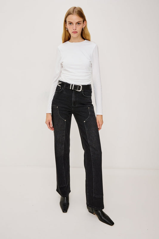 Young Ideas & Henmores - Melle Ruched Detail Top - White - XS