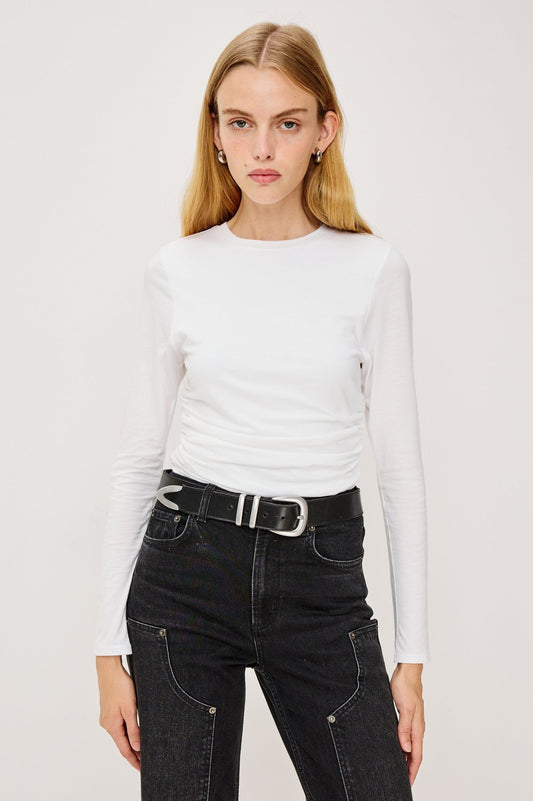 Young Ideas & Henmores - Melle Ruched Detail Top - White - XS