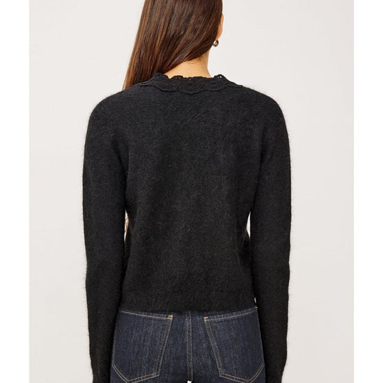 Young Ideas/Henmores - Mer Lace Trim Knitted Cardigan - Black - XS