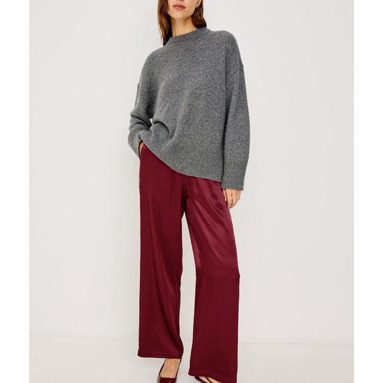 Young Ideas/Henmores - Merida Side Stripe Satin Trousers - Garnet - S