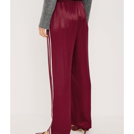 Young Ideas/Henmores - Merida Side Stripe Satin Trousers - Garnet - S