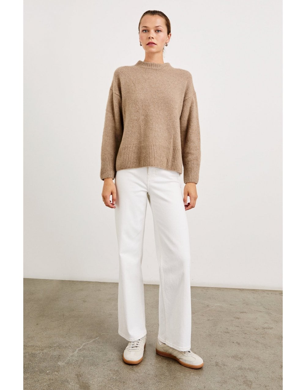 Young Ideas/Henmores - Miranda Cash Silk Mix Jumper - Oatmeal - XS
