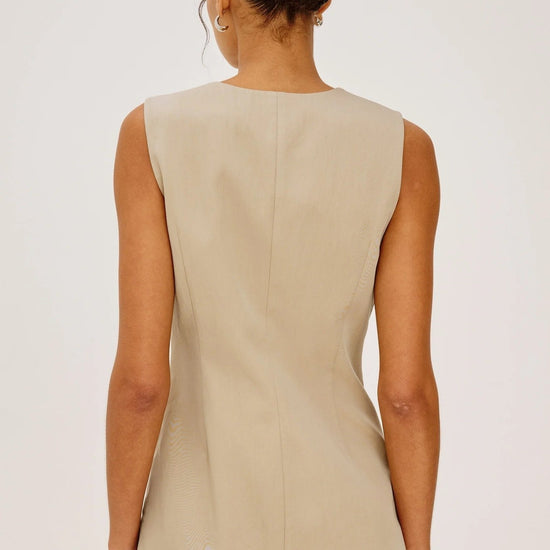 Young Ideas/Henmores - Mylah Long Waistcoat - Almond - S