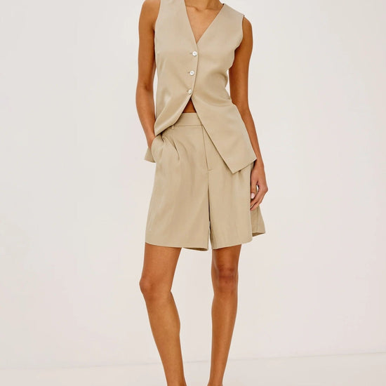 Young Ideas/Henmores - Mylah Long Waistcoat - Almond - S