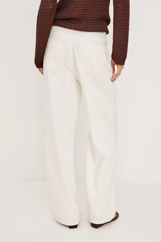 Young Ideas/Henmores - Normandie Wide Leg Drawstring Jeans - Ivory - 8