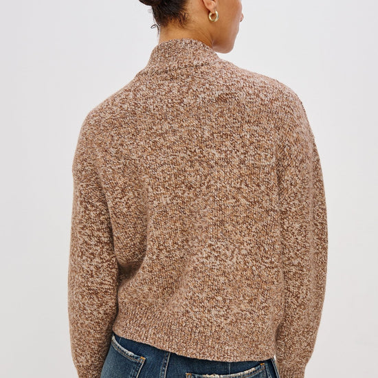 Young Ideas & Henmores - Olvera High Neck Melange Knit Cardigan - Umber Marl - XS