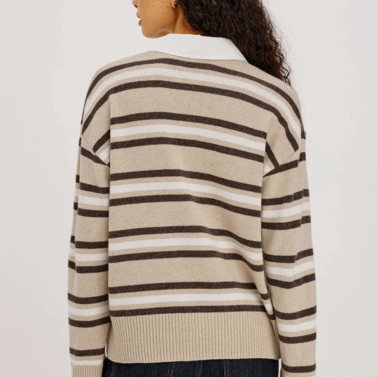 Young Ideas & Henmores -Paxton Collared Jumper -Heather Oat -XS