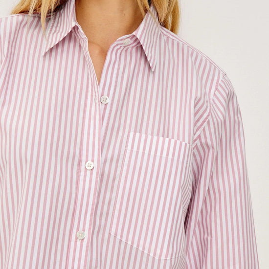 Young Ideas/Henmores - Ramy Striped Short Shirt - Rose - XS