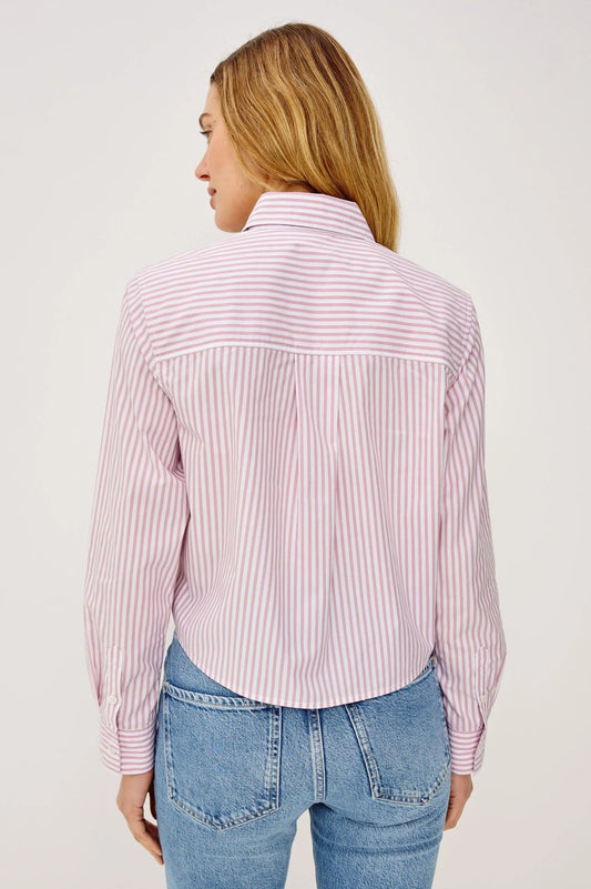 Young Ideas/Henmores - Ramy Striped Short Shirt - Rose - XS