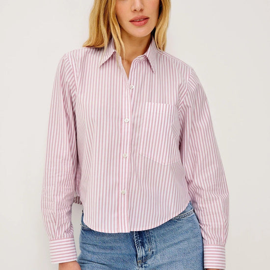 Young Ideas/Henmores - Ramy Striped Short Shirt - Rose - XS