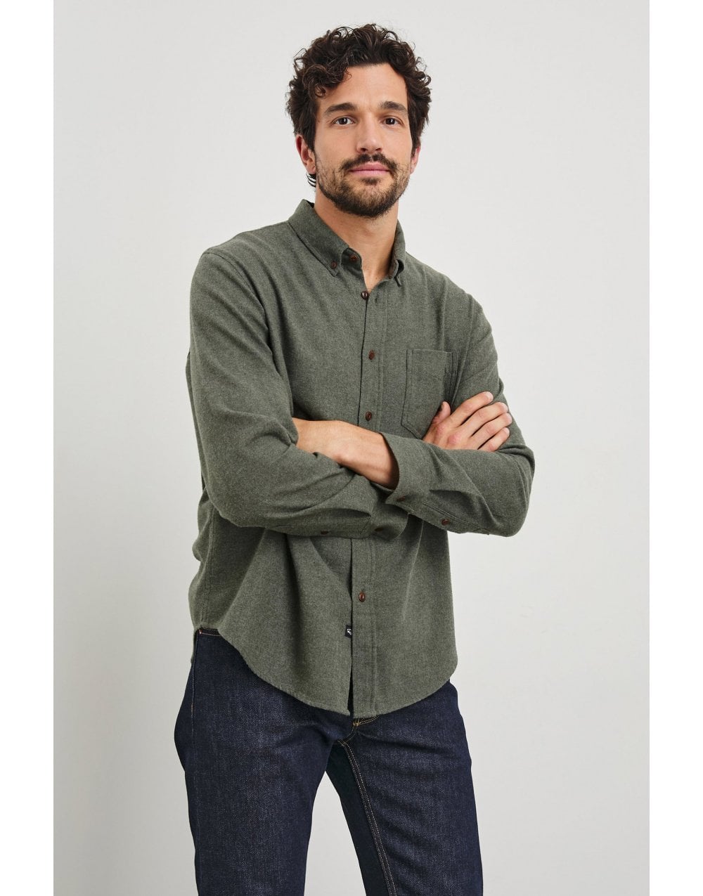 Young Ideas/Henmores - Runson Brushed Cotton Shirt - Heather Blue - XL