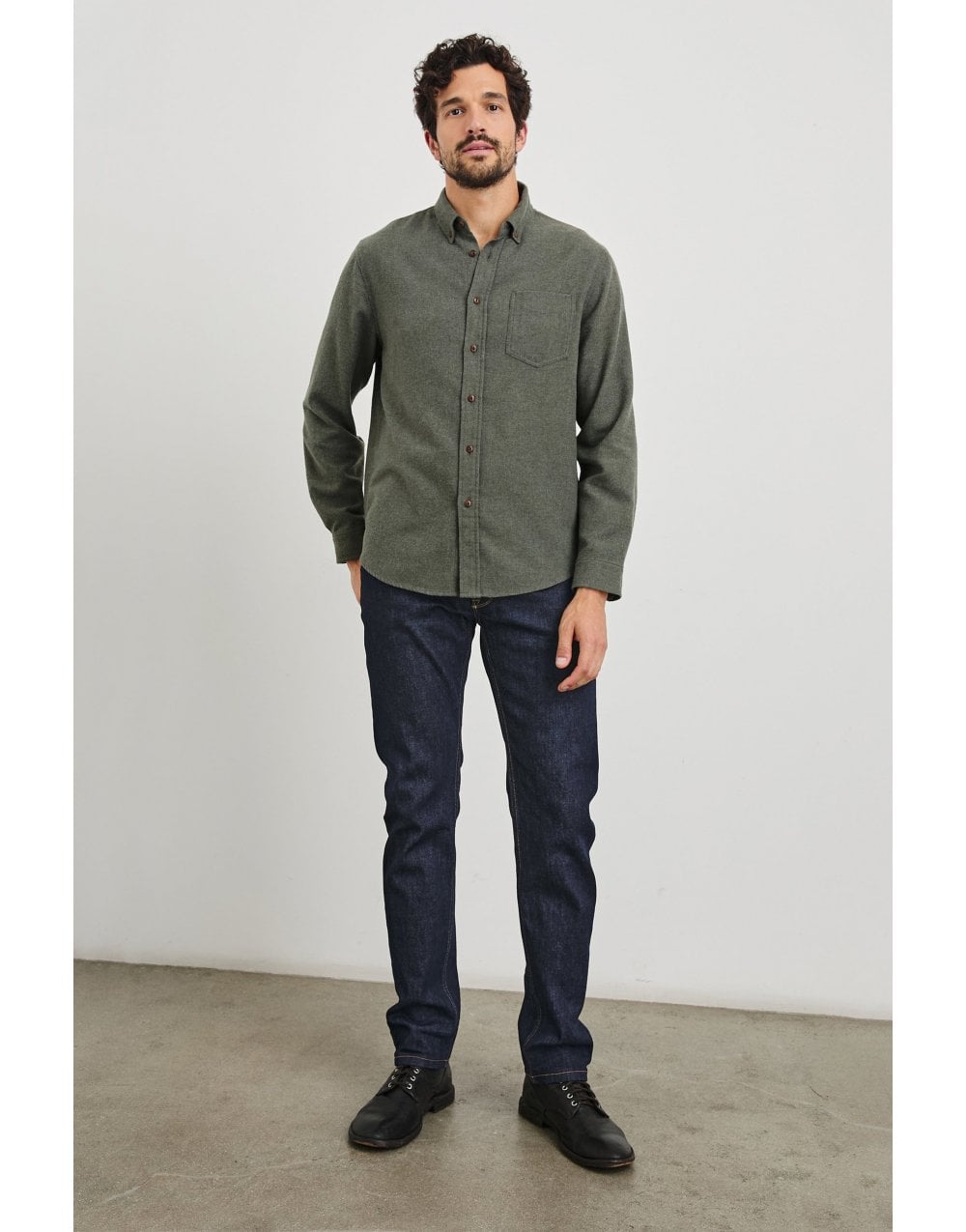 Young Ideas/Henmores - Runson Brushed Cotton Shirt - Heather Blue - XL