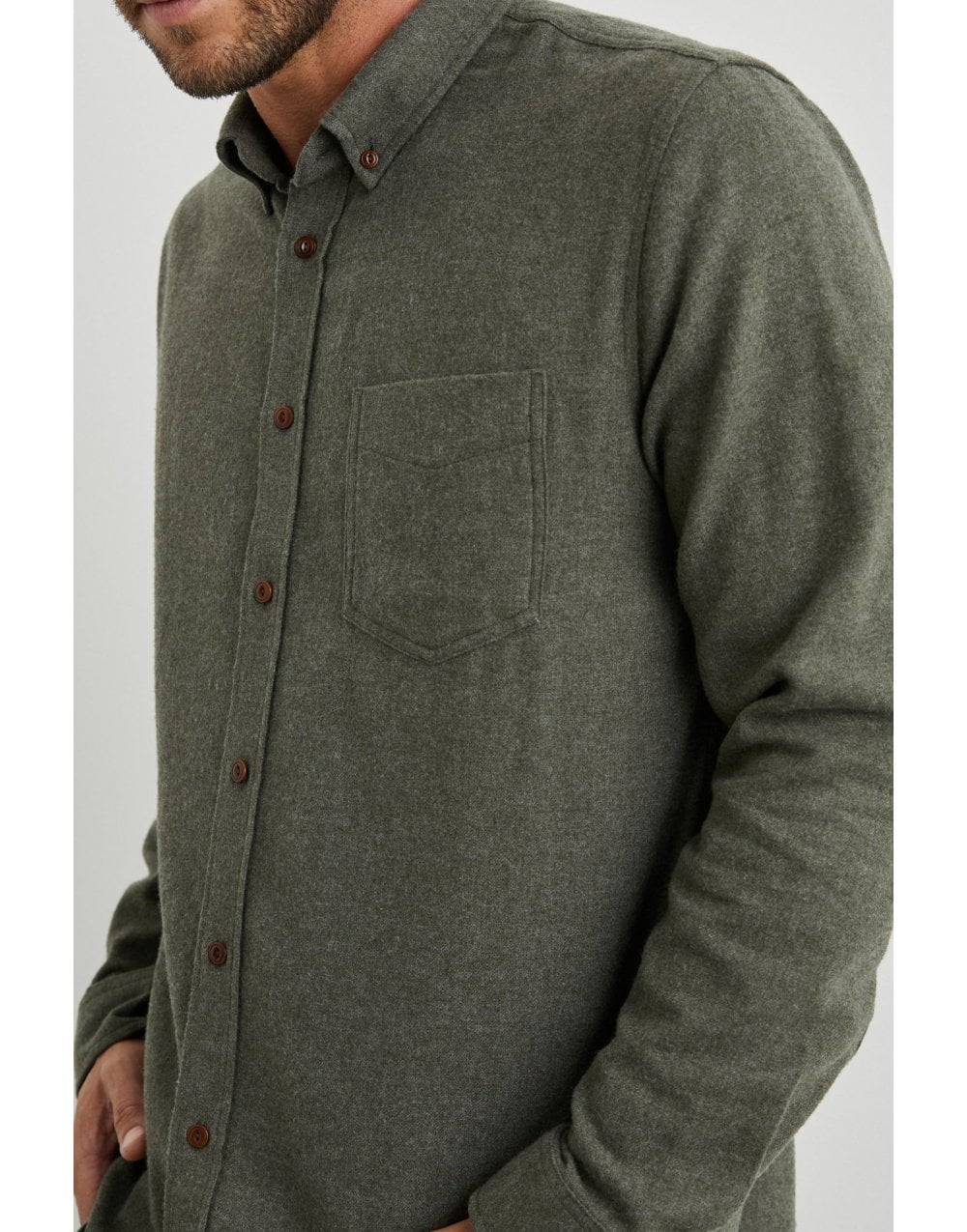 Young Ideas/Henmores - Runson Brushed Cotton Shirt - Heather Blue - XL