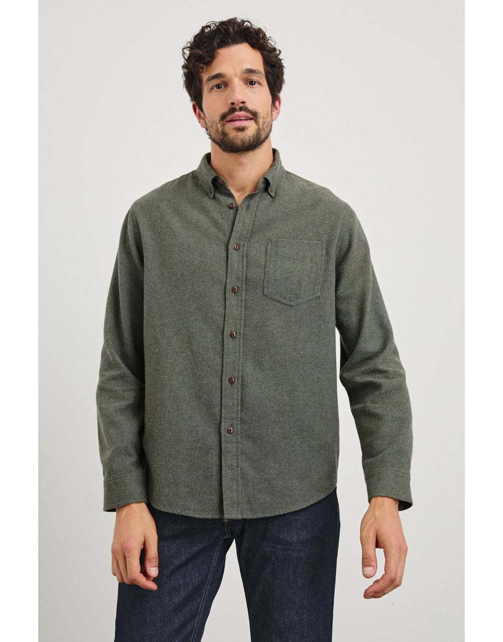 Young Ideas/Henmores - Runson Brushed Cotton Shirt - Heather Blue - XL