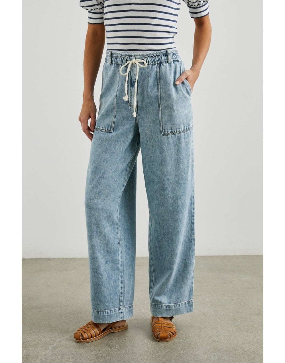 Young Ideas/Henmores - Ryan Elasticated Waist Jeans - Faded Indigo - XS