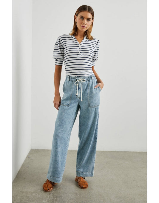 Young Ideas/Henmores - Ryan Elasticated Waist Jeans - Faded Indigo - XS