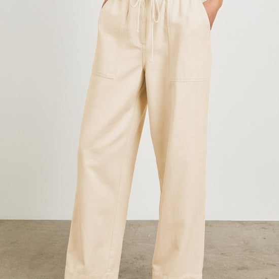 Young Ideas & Henmores - Ryan Wide Leg Drawstring Trousers - Safari Brown - XS
