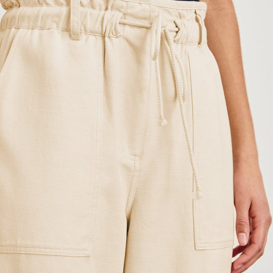 Young Ideas & Henmores - Ryan Wide Leg Drawstring Trousers - Safari Brown - XS