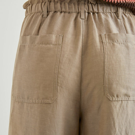 Young Ideas & Henmores - Ryan Wide Leg Drawstring Trousers - Safari Brown - XS