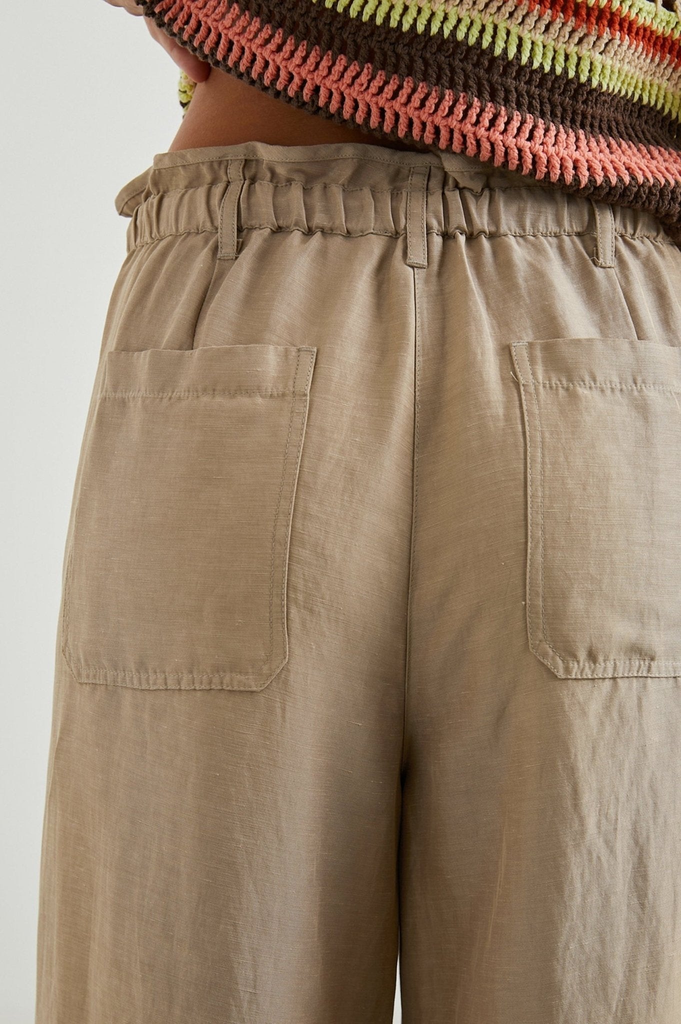 Young Ideas & Henmores - Ryan Wide Leg Drawstring Trousers - Safari Brown - XS
