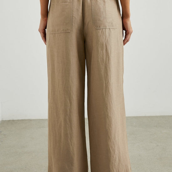 Young Ideas & Henmores - Ryan Wide Leg Drawstring Trousers - Safari Brown - XS
