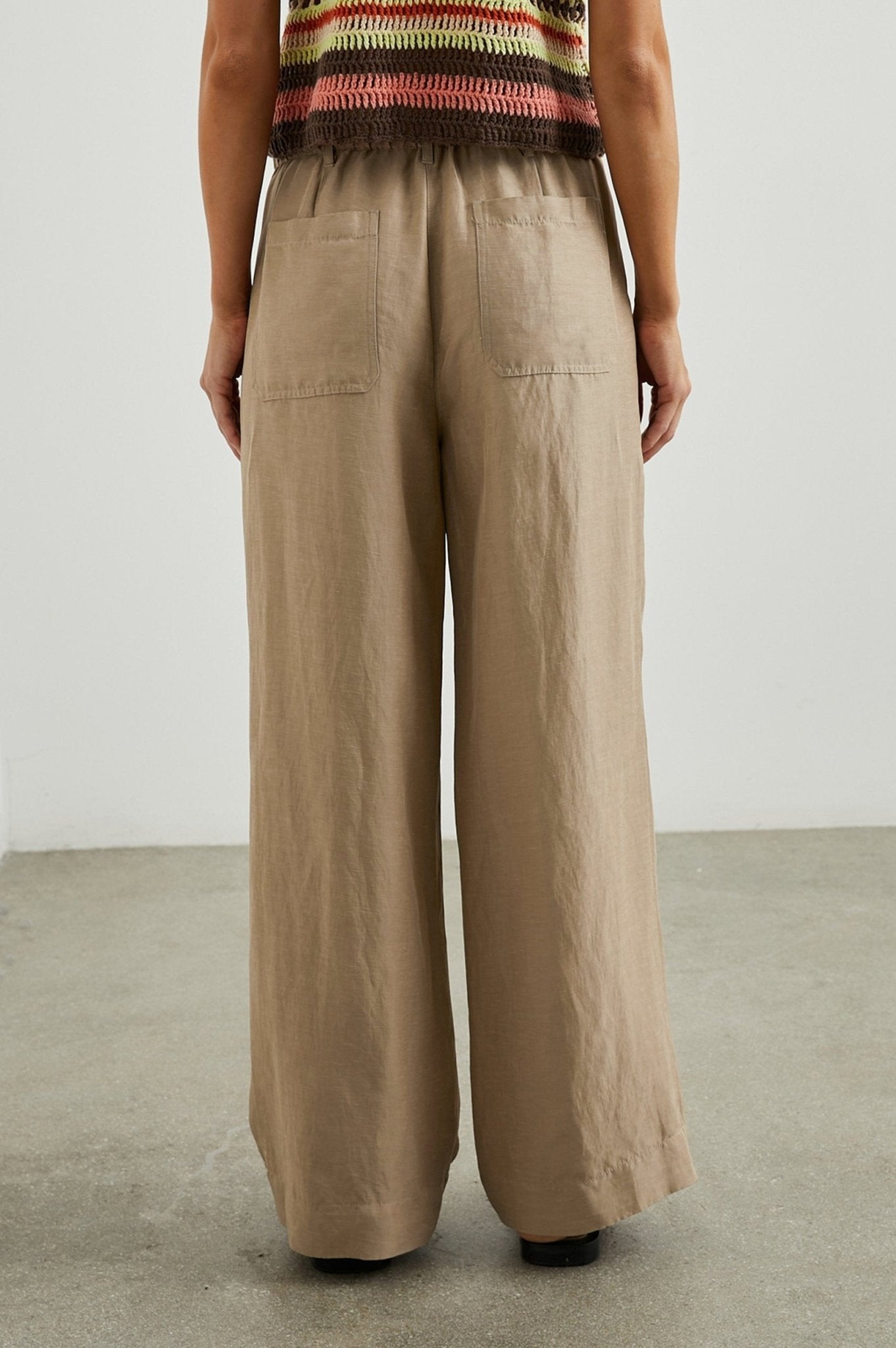 Young Ideas & Henmores - Ryan Wide Leg Drawstring Trousers - Safari Brown - XS