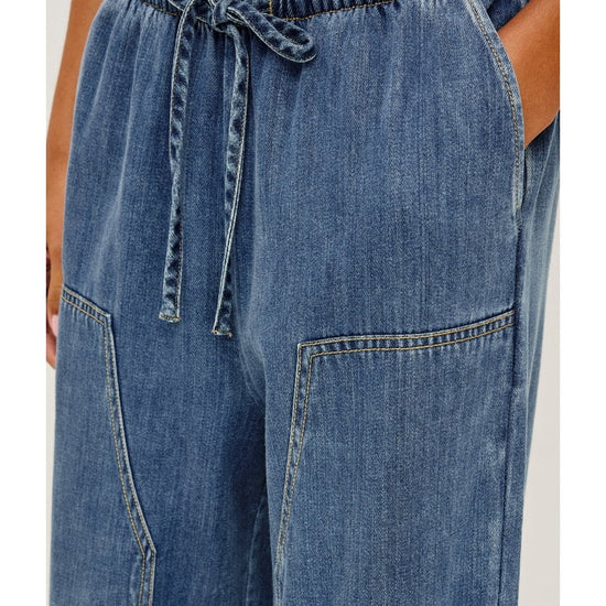 Young Ideas/Henmores - Sanderson Denim Wide Leg Trousers - Antique Blue - XS