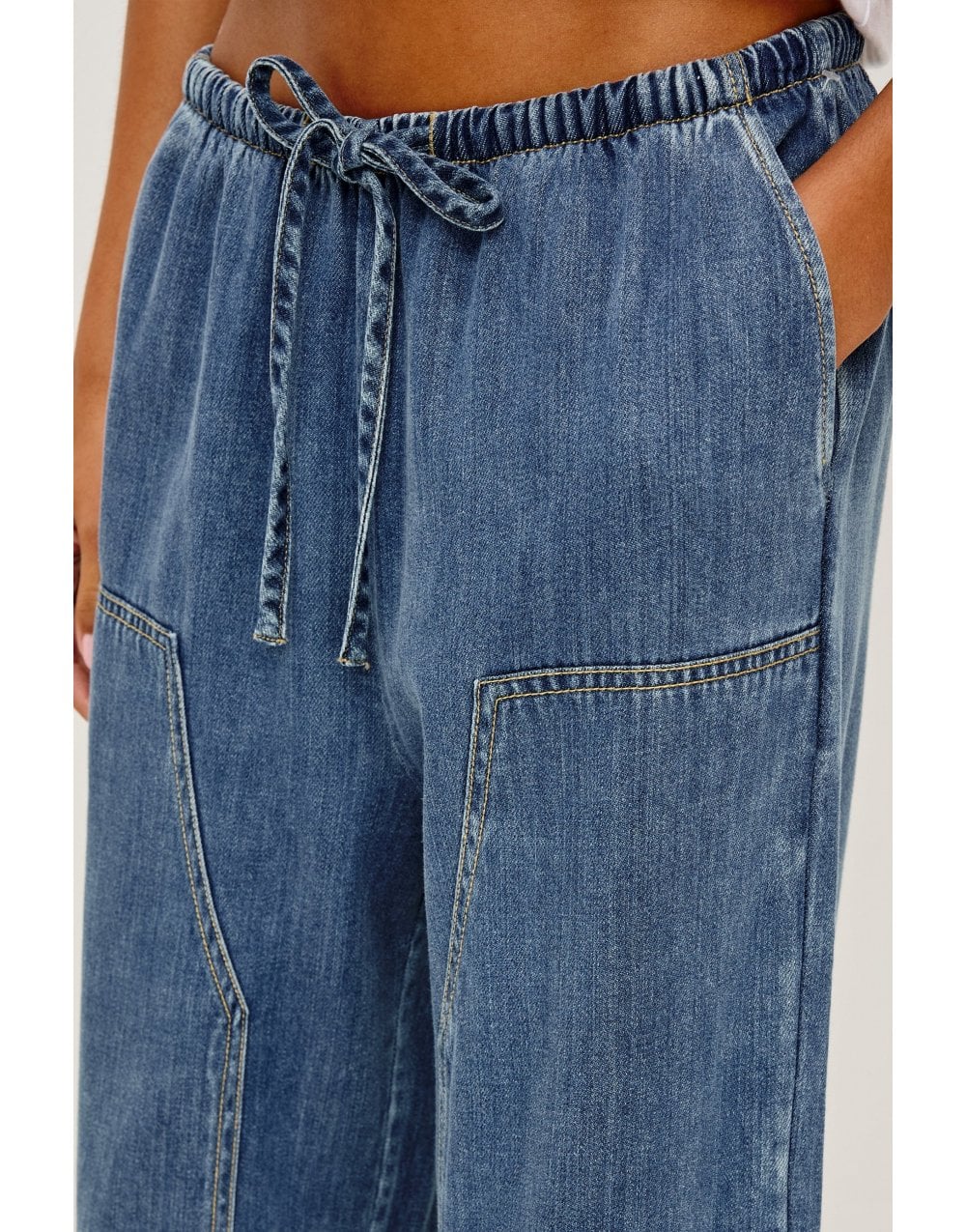 Young Ideas/Henmores - Sanderson Denim Wide Leg Trousers - Antique Blue - XS