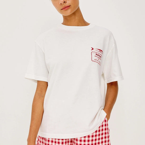 Young Ideas & Henmores -Sardines Souvenir T-Shirt -8752 White/Red -S