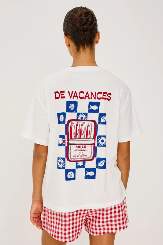 Young Ideas & Henmores -Sardines Souvenir T-Shirt -8752 White/Red -S
