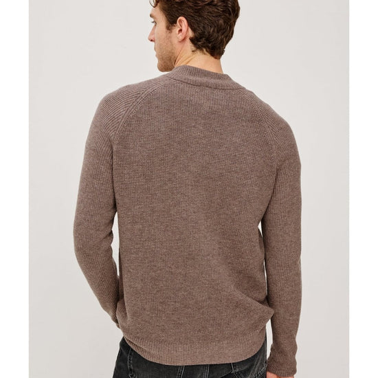 Young Ideas/Henmores - Stark Waffle Knitted Quarter Zip - Brown Melange - M
