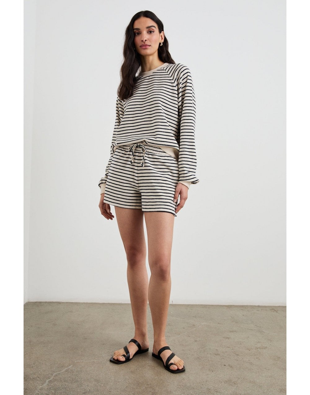 Young Ideas/Henmores - Teddy Sailor Stripe Shorts - Sailor Stripe Terry Towel - XS