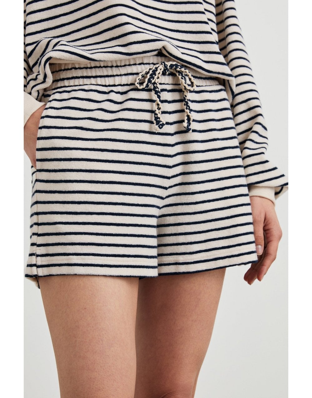 Young Ideas/Henmores - Teddy Sailor Stripe Shorts - Sailor Stripe Terry Towel - XS