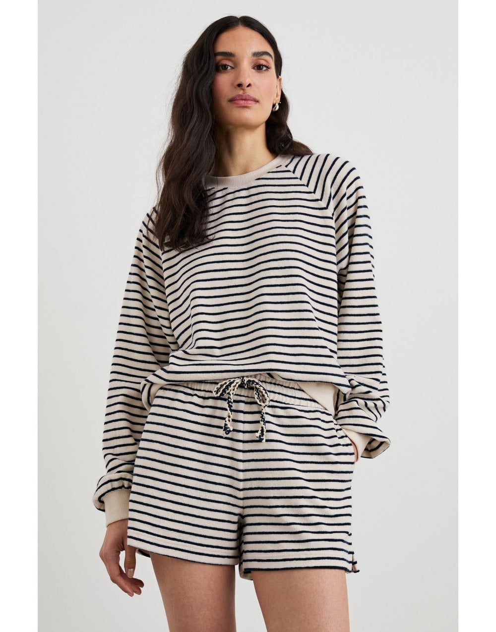 Young Ideas/Henmores - Teddy Sailor Stripe Shorts - Sailor Stripe Terry Towel - XS